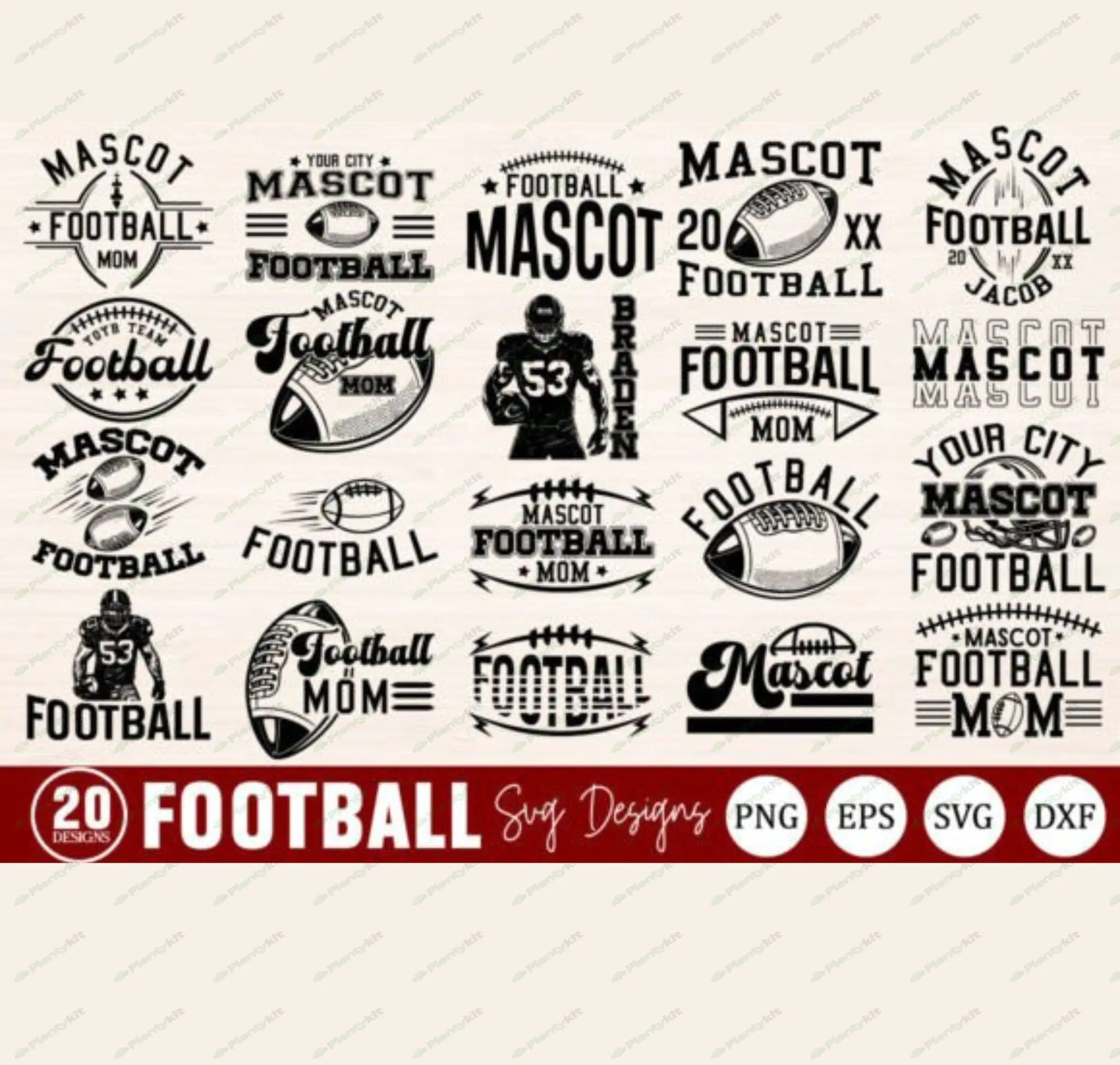 20   Canva template Custom Team Mascot Svg Cricut Cut File, Sports Svg, Custom School Spirit Svg