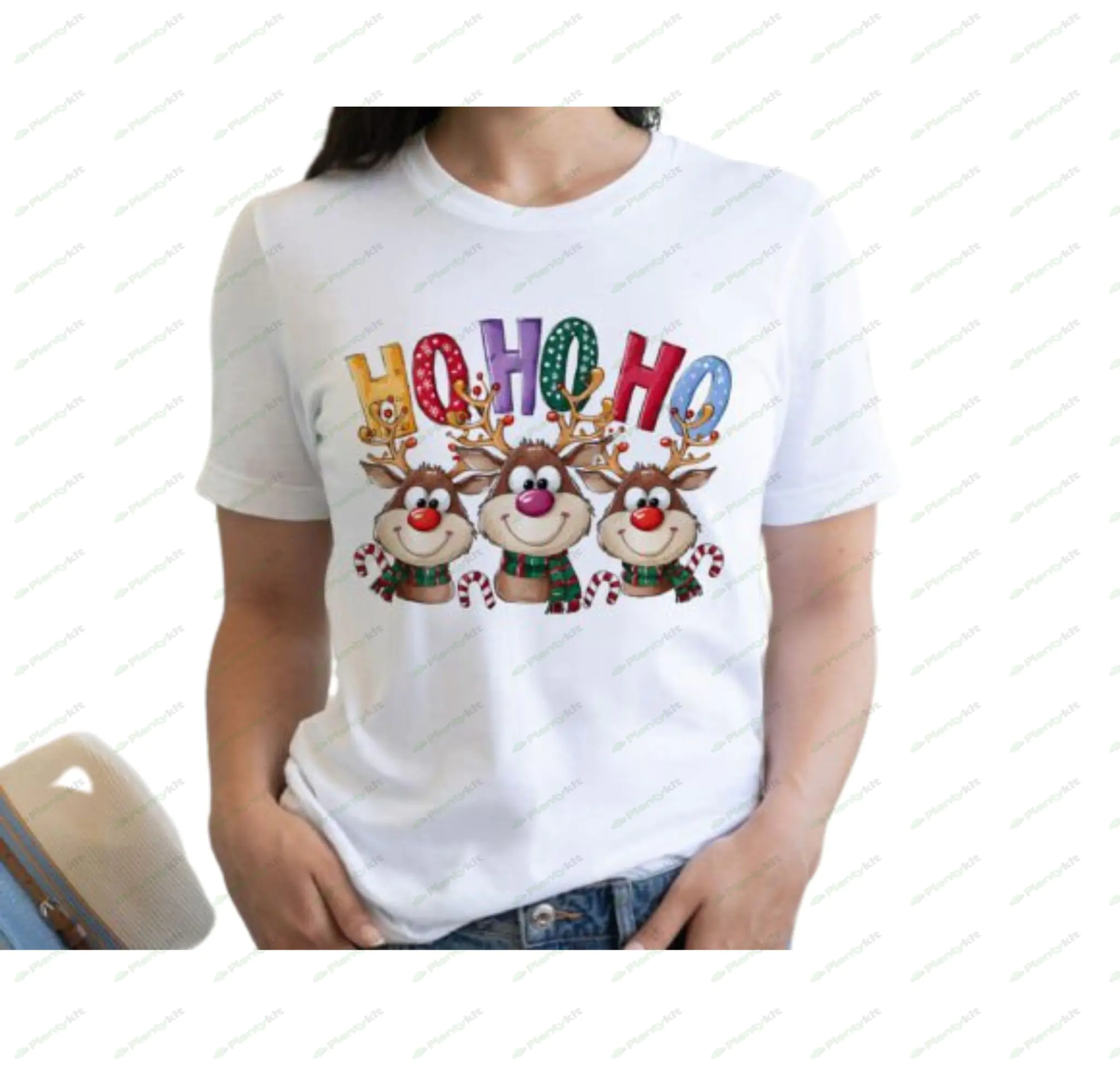 "Ho Ho Ho Reindeer Christmas PNG - Festive Digital Design"