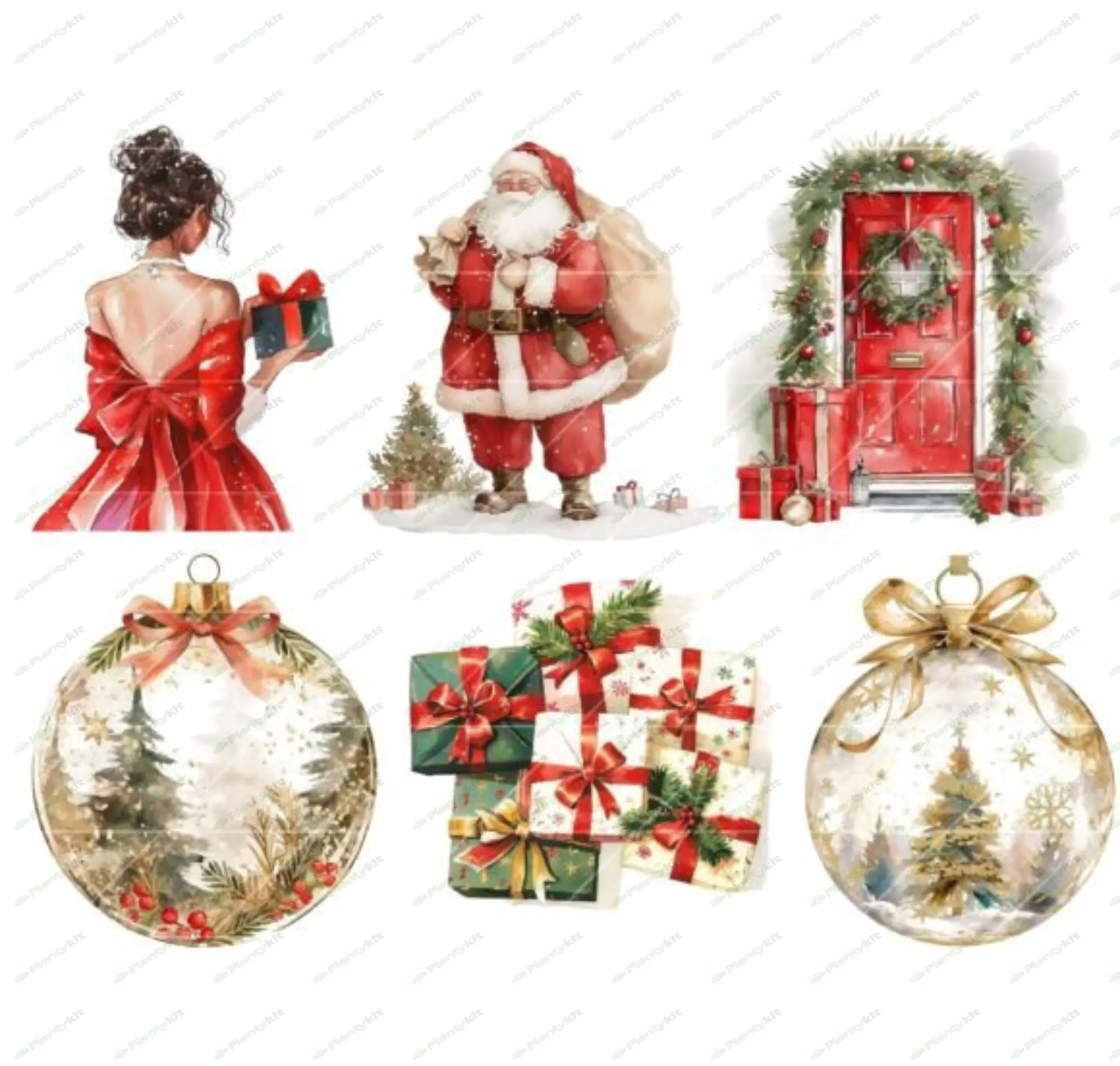 Watercolor Christmas Clipart | Hand-painted Holiday Designs for Digital Projects