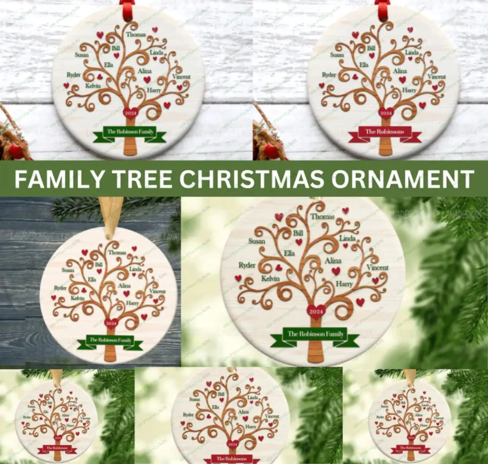 Christmas Trending Ornament - Family Christmas Ornament - Christmas Tree Ornament with Family Names