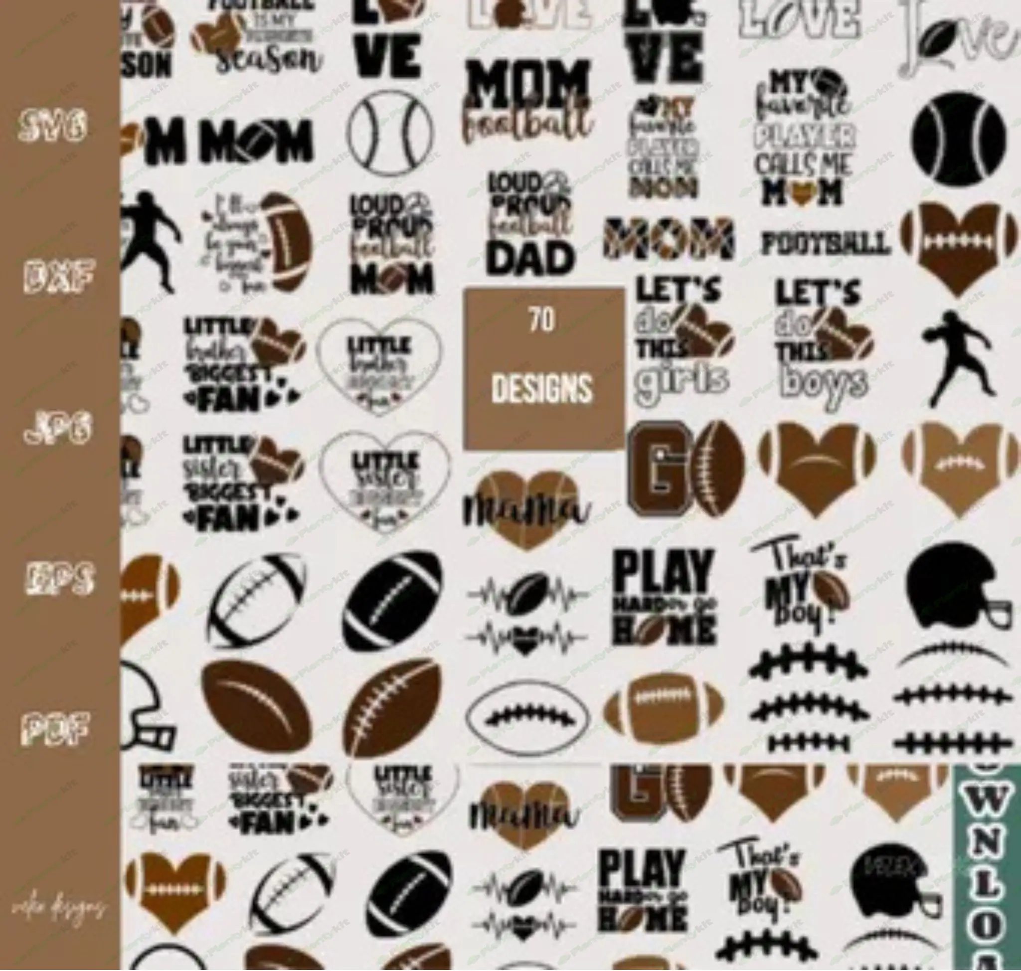 Football Player Svg Bundle | Football Team Svg | Football Shirt | Football Season | Football Name
