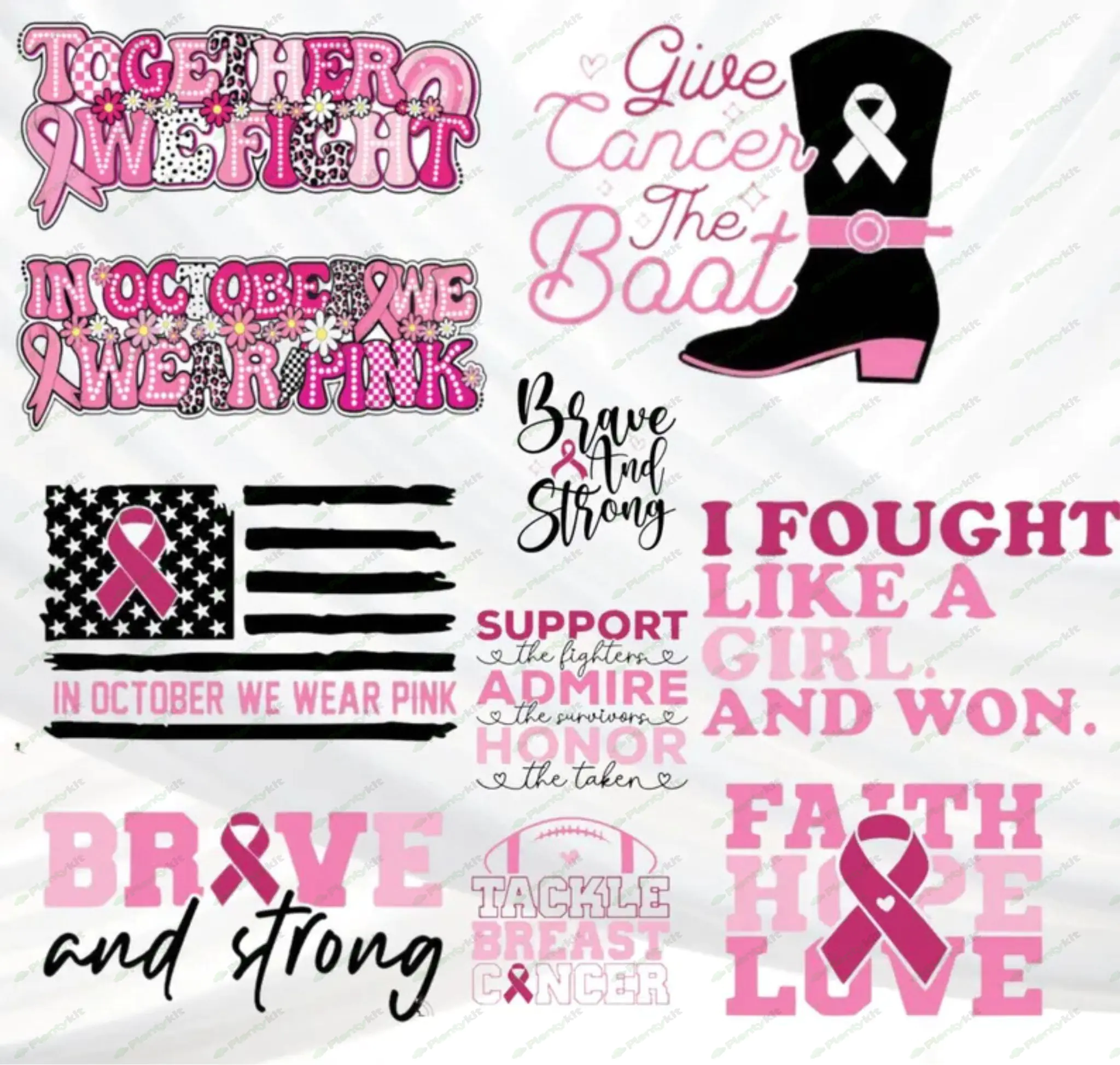 70+ Breast Cancer SVG Bundle, Pink Awareness ribbon Svg,Cancer Awareness svg, Fight Cancer Svg