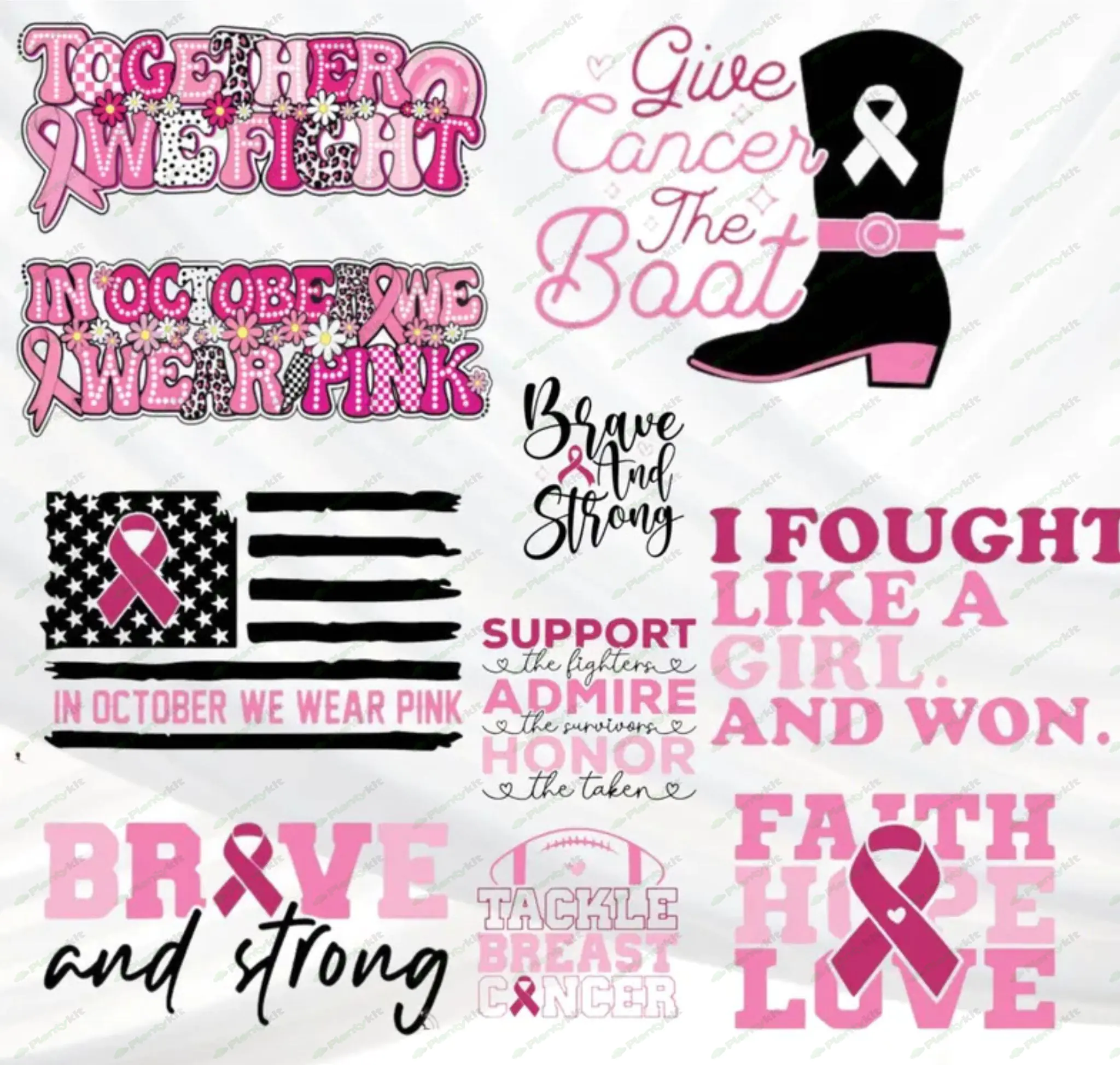 70+ Breast Cancer SVG Bundle, Pink Awareness ribbon Svg,Cancer Awareness svg, Fight Cancer Svg. BC