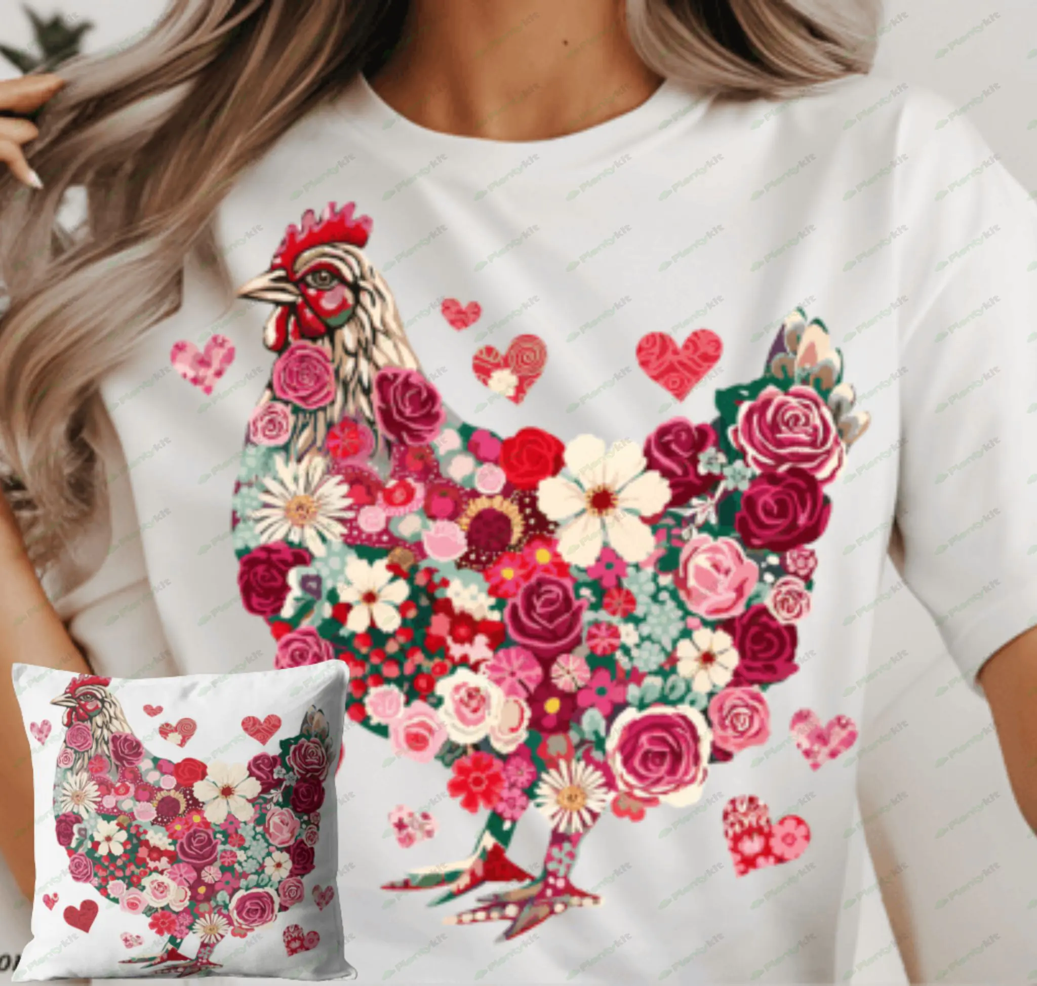 Floral Chicken Valentine Png