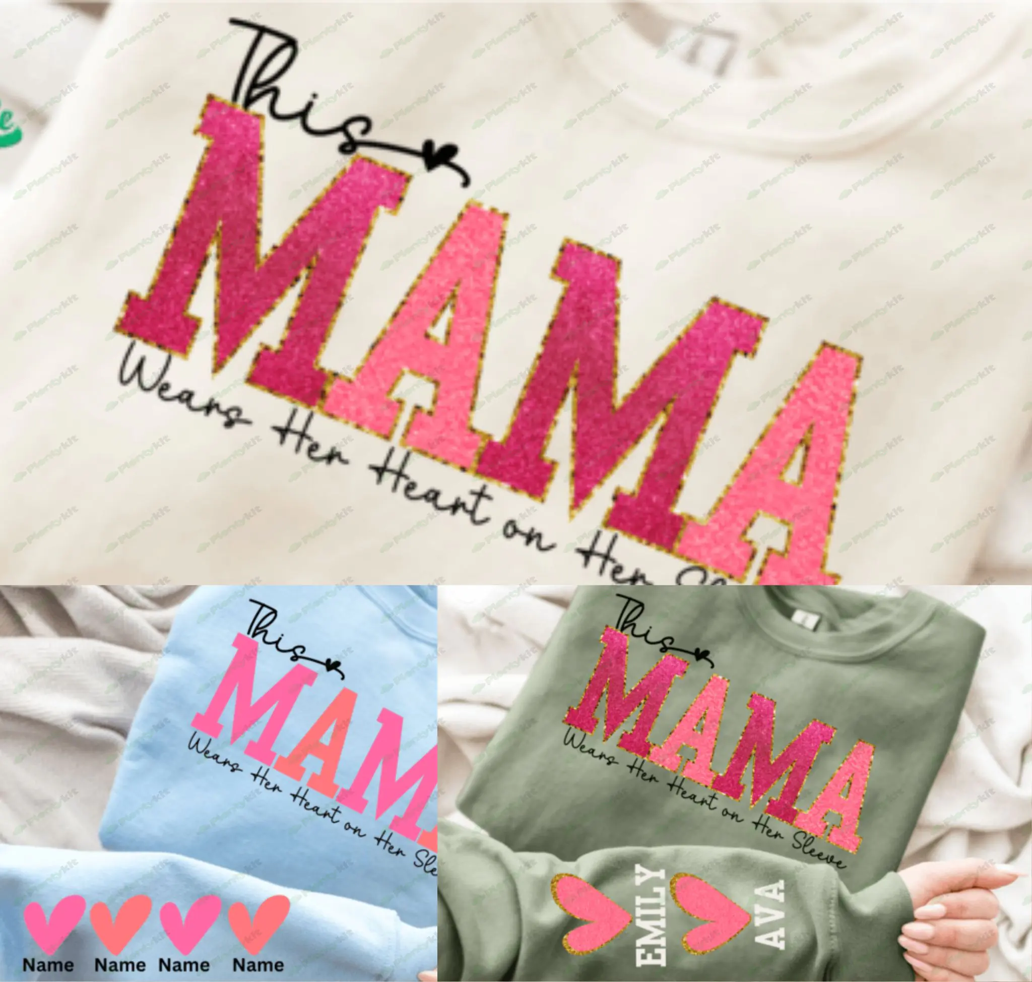 Valentine Mama Sleeve SVG PNG, Valentine
