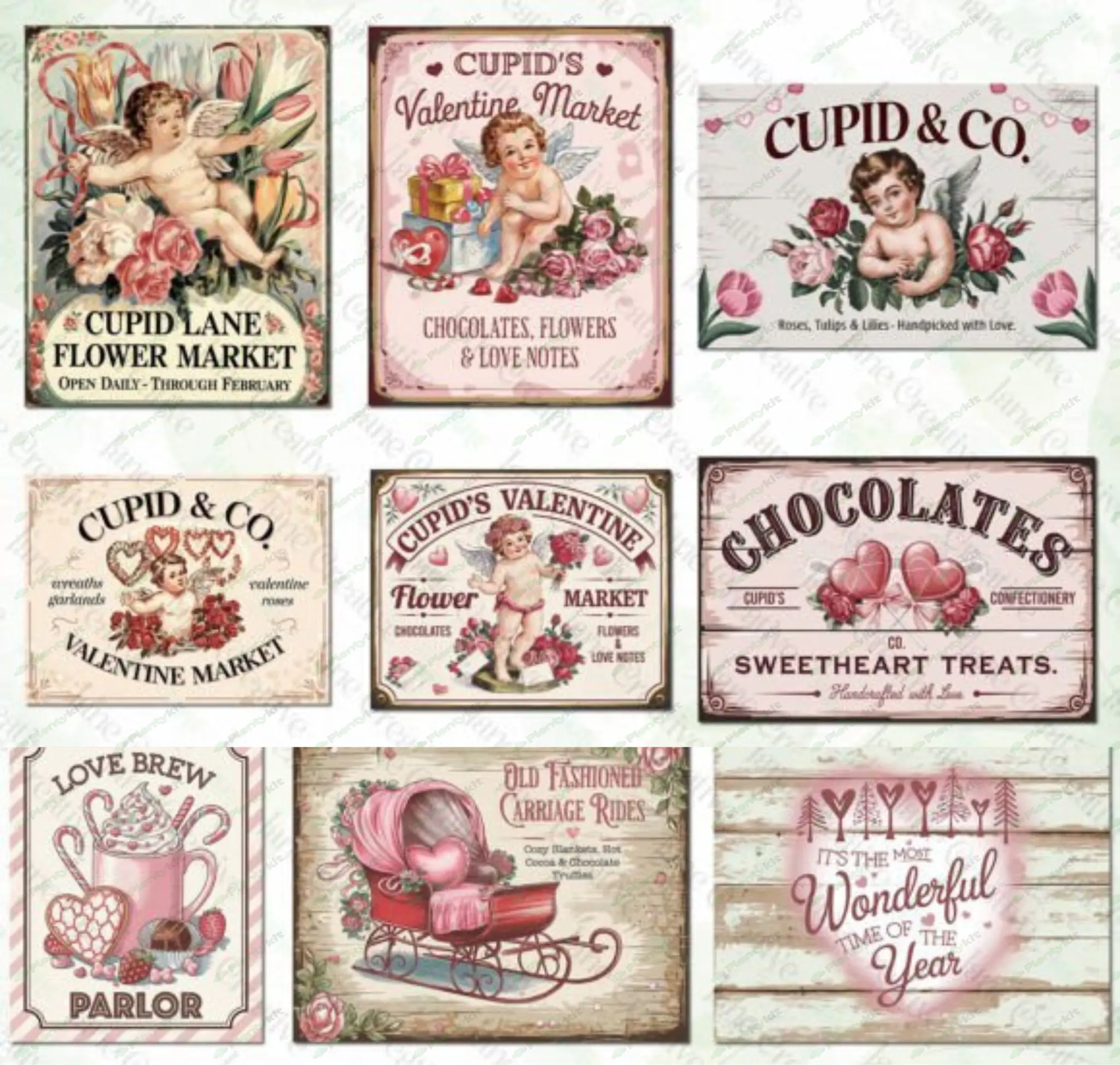 Vintage Valentine Farmhouse Clipart