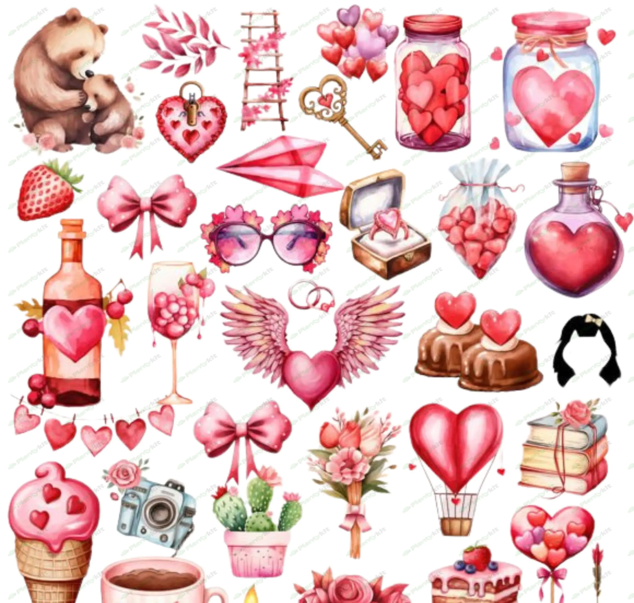 Watercolor Valentine's Day Clipart