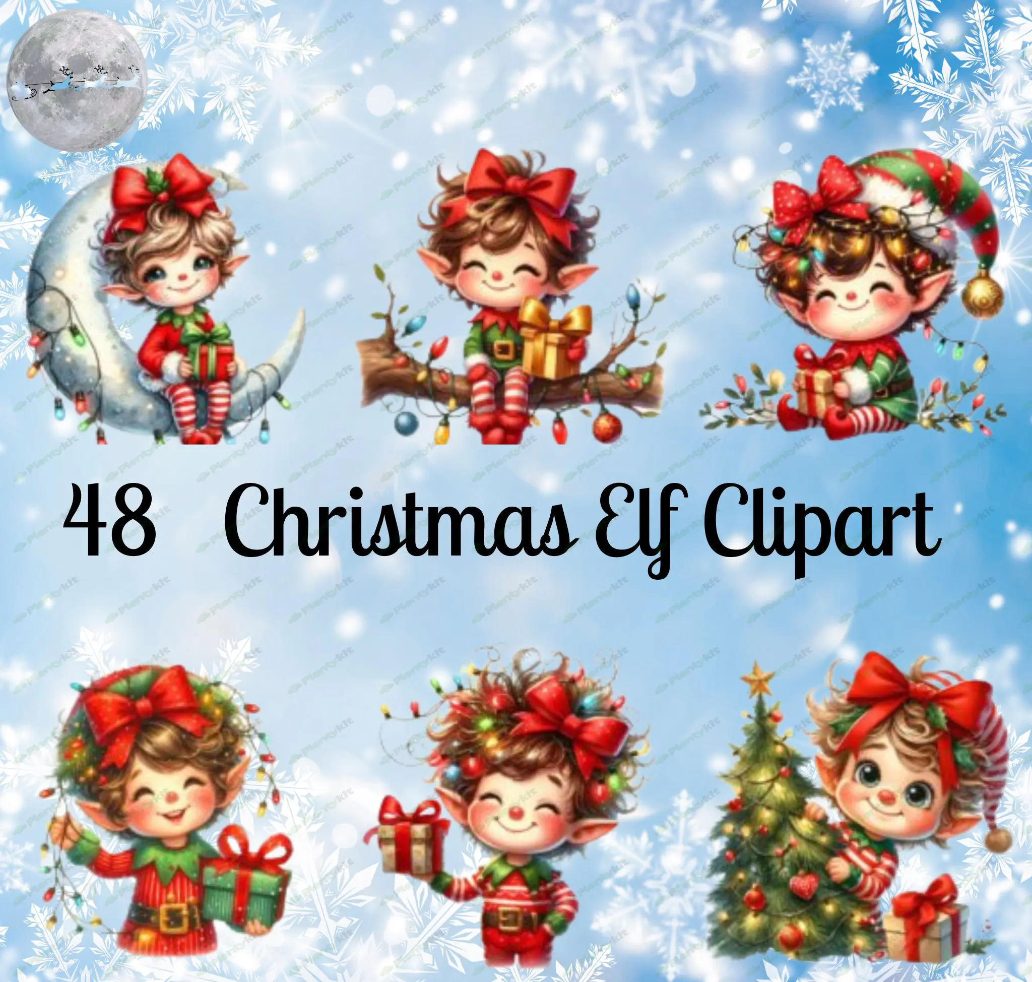 Adorable Christmas Elf Christmas Elf Clipart Bundle | Festive Digital Art for DIY Projects