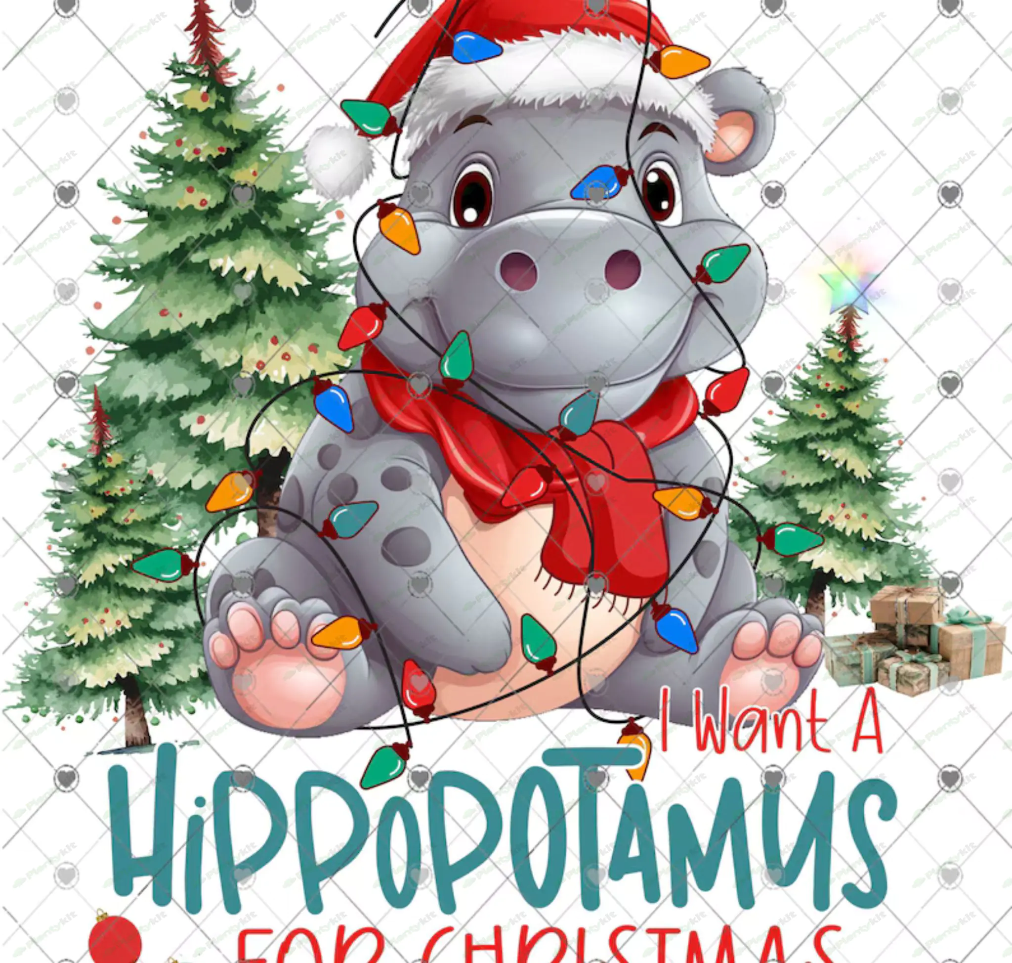 I want a Hippopotamus for Christmas, Cute Christmas Download, Shirt Design, Png, digital download, p