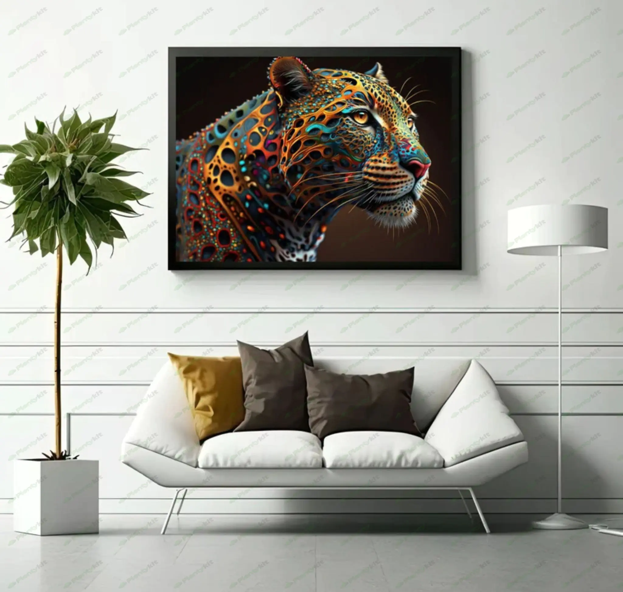 Colourful Leopard | Digital Art Print, Wall Art, AI Generated, AI Art, Digital Download, Home Decor,