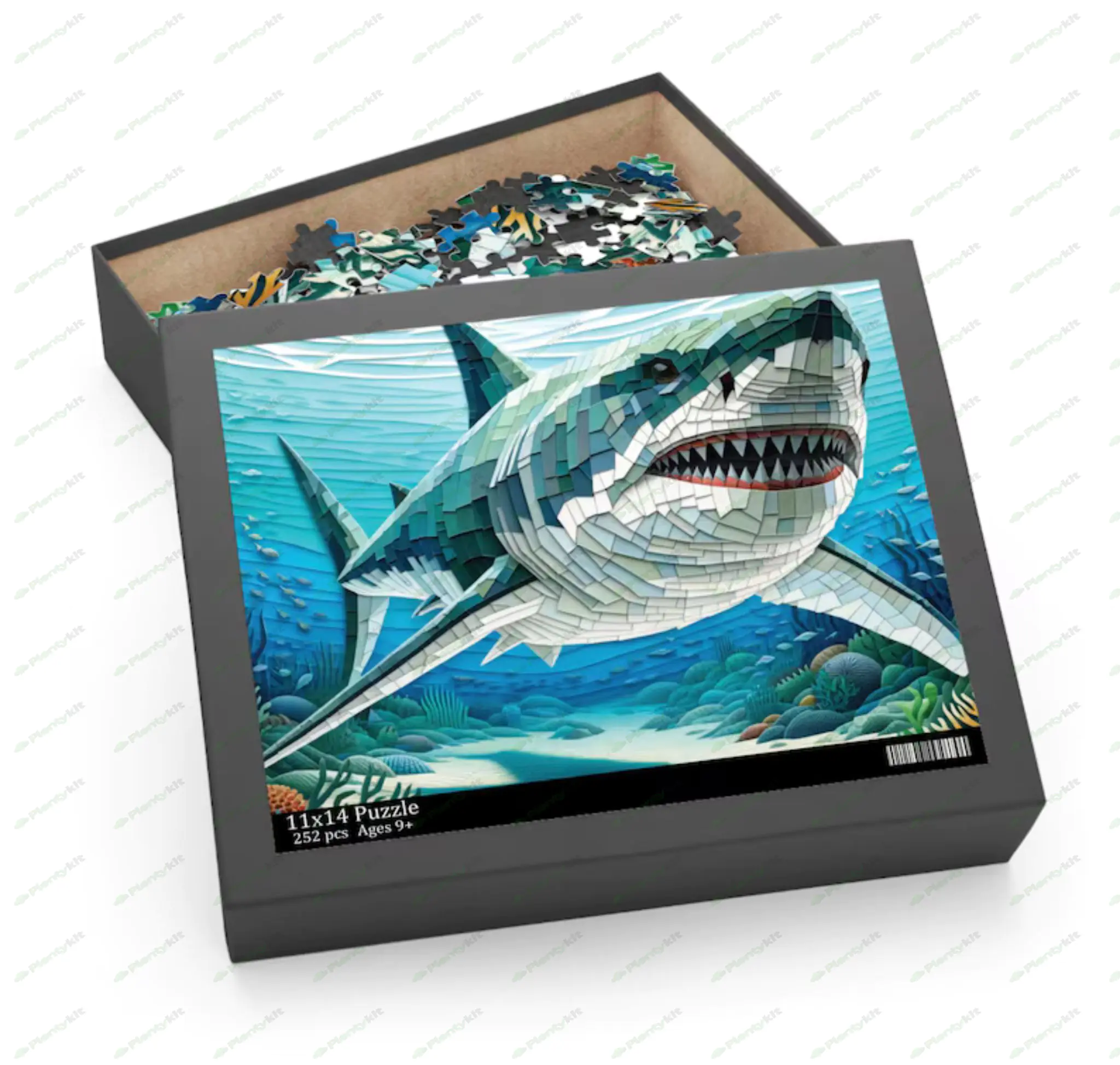 Megalodon Shark Paper Mosaic Jigsaw Puzzle (252-Piece)